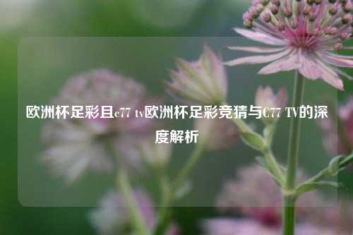 欧洲杯足彩且c77 tv欧洲杯足彩竞猜与C77 TV的深度解析