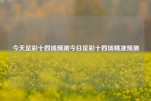 今天足彩十四场预测今日足彩十四场精准预测