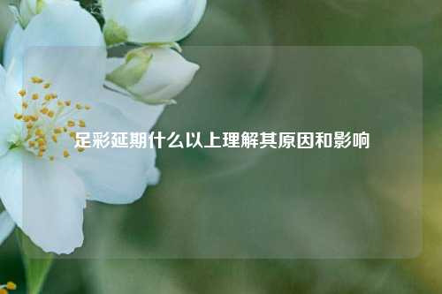 足彩延期什么以上理解其原因和影响