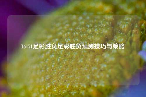 16171足彩胜负足彩胜负预测技巧与策略