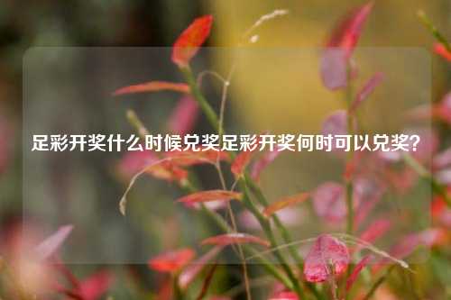 足彩开奖什么时候兑奖足彩开奖何时可以兑奖？