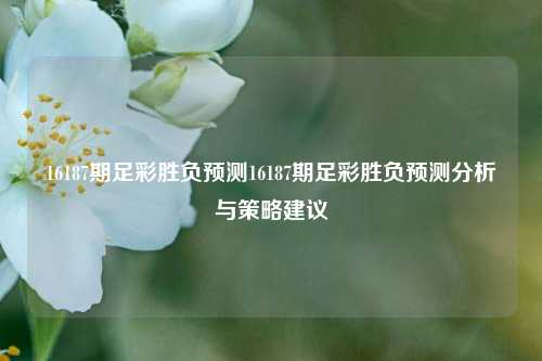 16187期足彩胜负预测16187期足彩胜负预测分析与策略建议