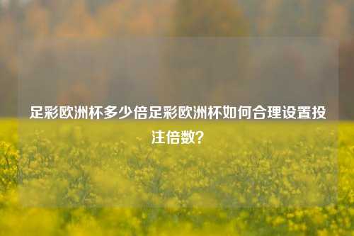 足彩欧洲杯多少倍足彩欧洲杯如何合理设置投注倍数？
