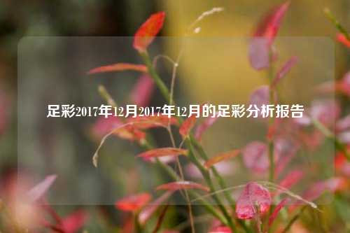 足彩2017年12月2017年12月的足彩分析报告