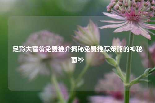 足彩大富翁免费推介揭秘免费推荐策略的神秘面纱